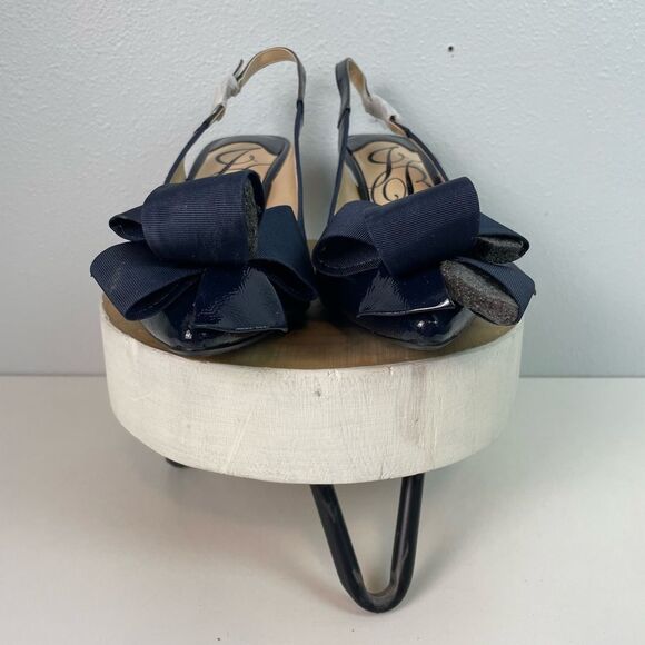 NWOT J. Renee Garbi Sleek Blue Patent Leather Heels Size 8 - Picture 2 of 7
